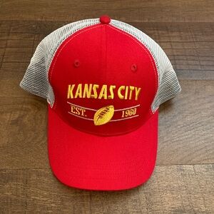 Kansas City Swifty Football Red & White Trucker Hat Mesh SnapBack EUC
